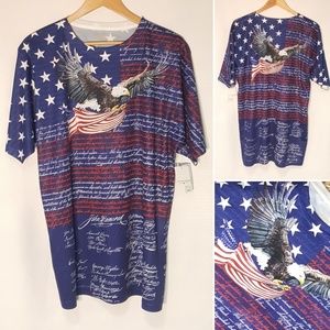 Independence Day Flag Eagle Graphic Tee Shirt L XL